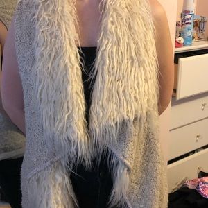 Shaggy open front vest